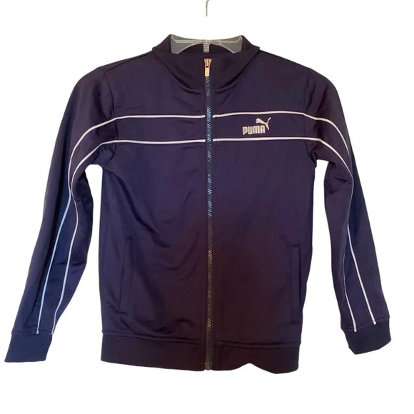 Puma blue lightweight jacket kids size 7 - Picture 1 of 6